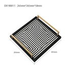 Tray Decorative Trays Luxury Stripe Handmade Hotel Home Decorative Wooden Tray For Coffee