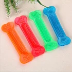 Dog Toy Haisenpet HOT Multicolor Molars Safe Rubber Flat Bone Shape Pet Dog Bite Glue Chew Toy