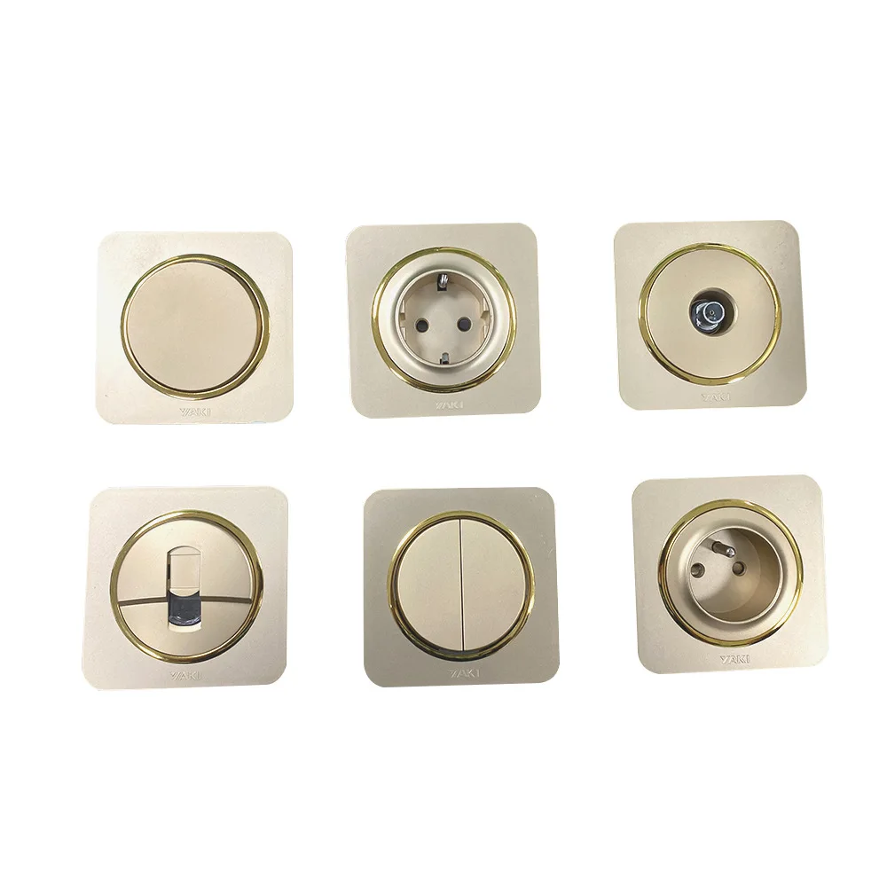 Yaki Single And Double Control Wall Switch Wall Socket French Type Eu