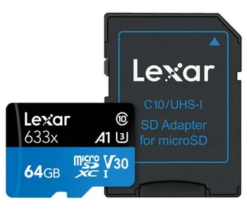 100% original Lexar TF633x 16G/32G/64G/128G/512G TF/Micro SD card with retail package