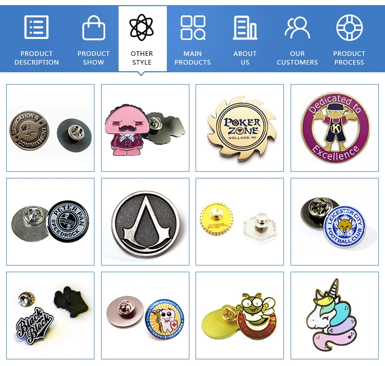 批发定制设计标志制造商可爱徽章定制金属软硬搪瓷翻领别针