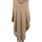 Cape Women's Printed Shawl Wrap Fashionable Open Front Poncho Cape With Button
