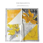 Pattern Sangli Customized Vintage Pattern Women Yellow Square Scarves Silk With Logo