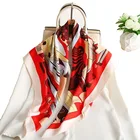 Scarfs Silk Scarf Original Brown Scarves Brand Bandana Scarfs Bag 90*90 100% Hand Paint Silk Scarf