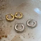 Hoop Hoops VIANRLA 925 Sterling Silver Thick Gold Hoop Earrings Chunky Gold Hoops For Woman