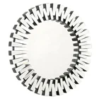 Wall Mirror Antique Sun Shaped With Silver Leaf Frame Wall Mirror
