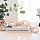 Wood Bead 3 Pieces Wood Chain Link Decor Wooden Chain Wood Bead Garland With Tassels