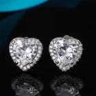 Heart Earrings Micro Inlaid Rhinestone Superflash Heart Earrings Heart Hoop Earrings