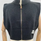 Women Vest Vest New Coming Fall Women Hot Sale Crop Top Sleeveless Half High Zipper Sweater Vest