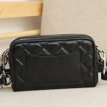 Good Sale Fashion Design Luxury Brand High Quality Calf Leather Handbags Top Grade Leather Quilted Long Strap Crossbody Lady Bag