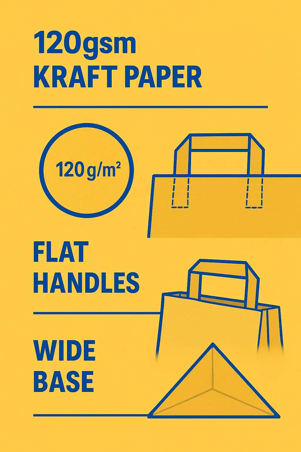 Customized Folding Kraft Paper Bag with Flat Handle for a Reusable Grocery Shopping Solution - detail 4