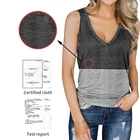Top Tank Amazon 2021 Summer Woman Lady Casual Loose Stitching Color Sleeveless Top $ 1 Button V Neck Tank Top