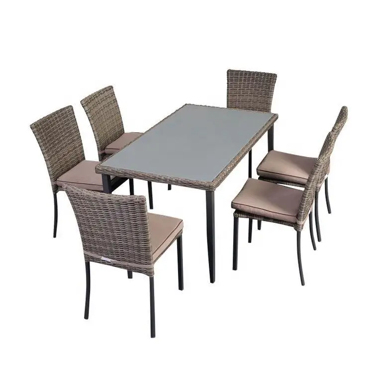 product 6 person outdoor rattan furniture garden set rattan dining set-3