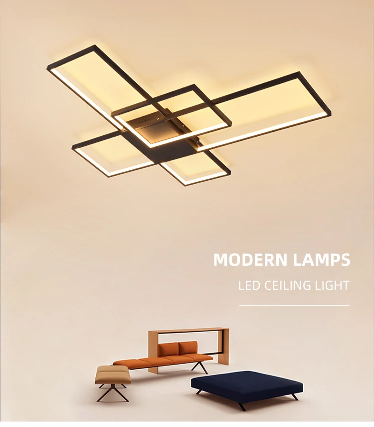Remote Control PC Aluminum Dimmable Smart Modern Led Ceiling Lamp For Home