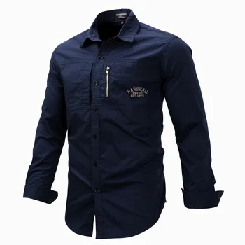 Causal Summer High Quality Men's Slim Fit Shirts cotton Tactical Long Sleeve Clothing Wholesale Shirts For Men
