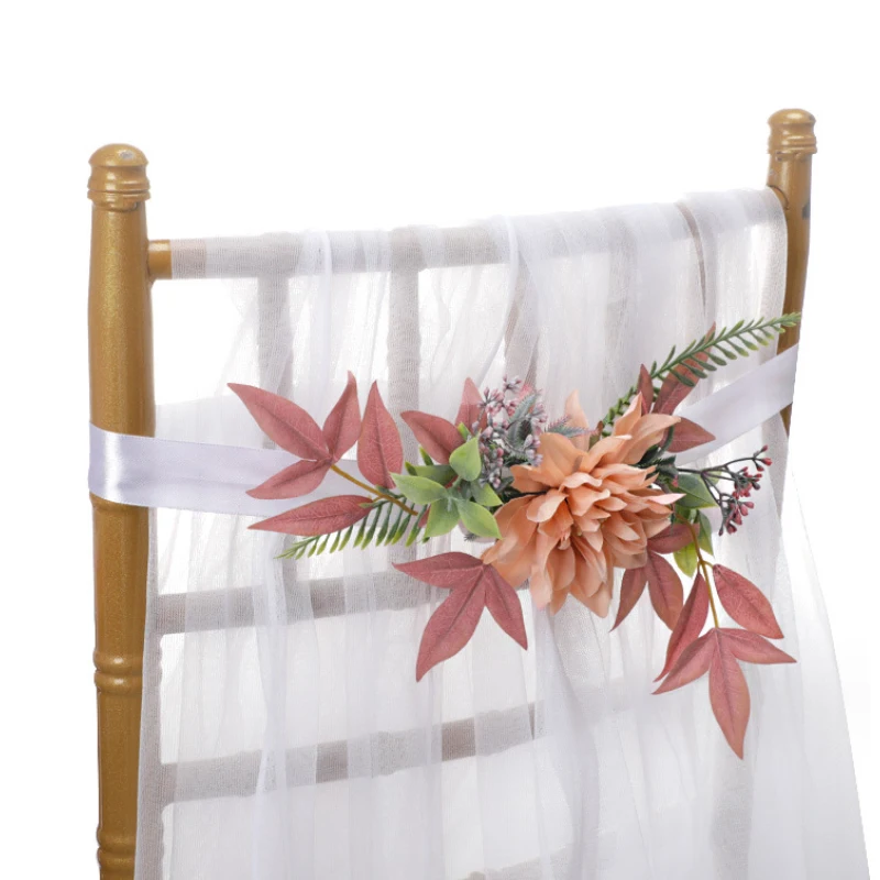 2023 Artificial Flowers Wedding Aisle Decorations Pew Flowers Wedding Decoration Ceremony Party Chair Supplies
