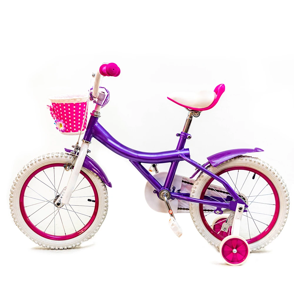 product oem 16 kids mountain bike with steel fork single speed gears rear pedal brake ordinary pedal for 3 6 years old girls-1