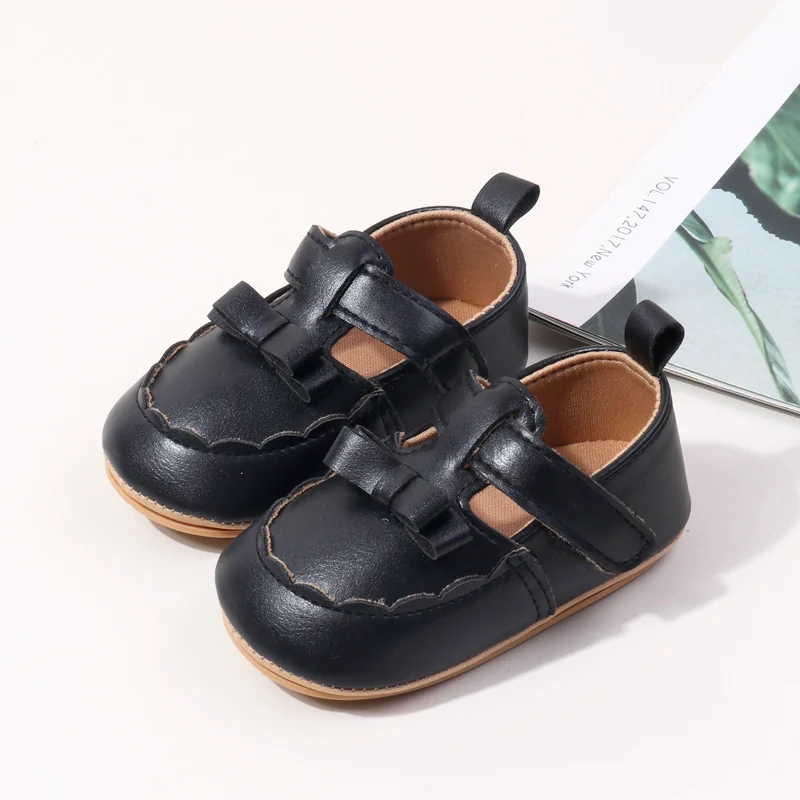 High Quality Solid PU Leather Baby Girl Shoes Breathable Anti-Slippery Dress Shoes for Spring Winter Fashion Trend Features manufacture