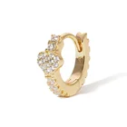 Brass Hoop Gemnel New Brass Jewelry Fashion Huggie Chunky Diamond Heart Hoop Earrings