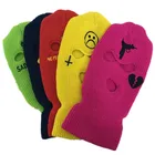 Warm Wholesale 3-Hole Knitted Full Face Cover Ski Mask Winter Balaclava Warm Knit Full Face Mask For Outdoor Sports