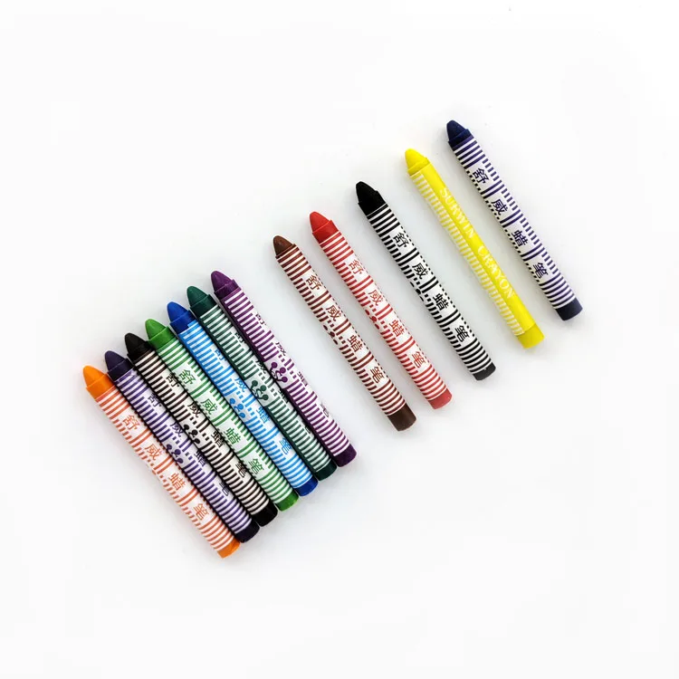 NO.88 12-Color Plastic Wax Crayon Set Bath-friendly Kids Drawing Crayons Wholesale Boxed Crayons
