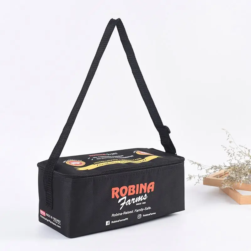 Foldable   Waterproof Insulated Wide lunch box soft   Cooler Bag Black Tote Bag  For Picnic Beach Camping