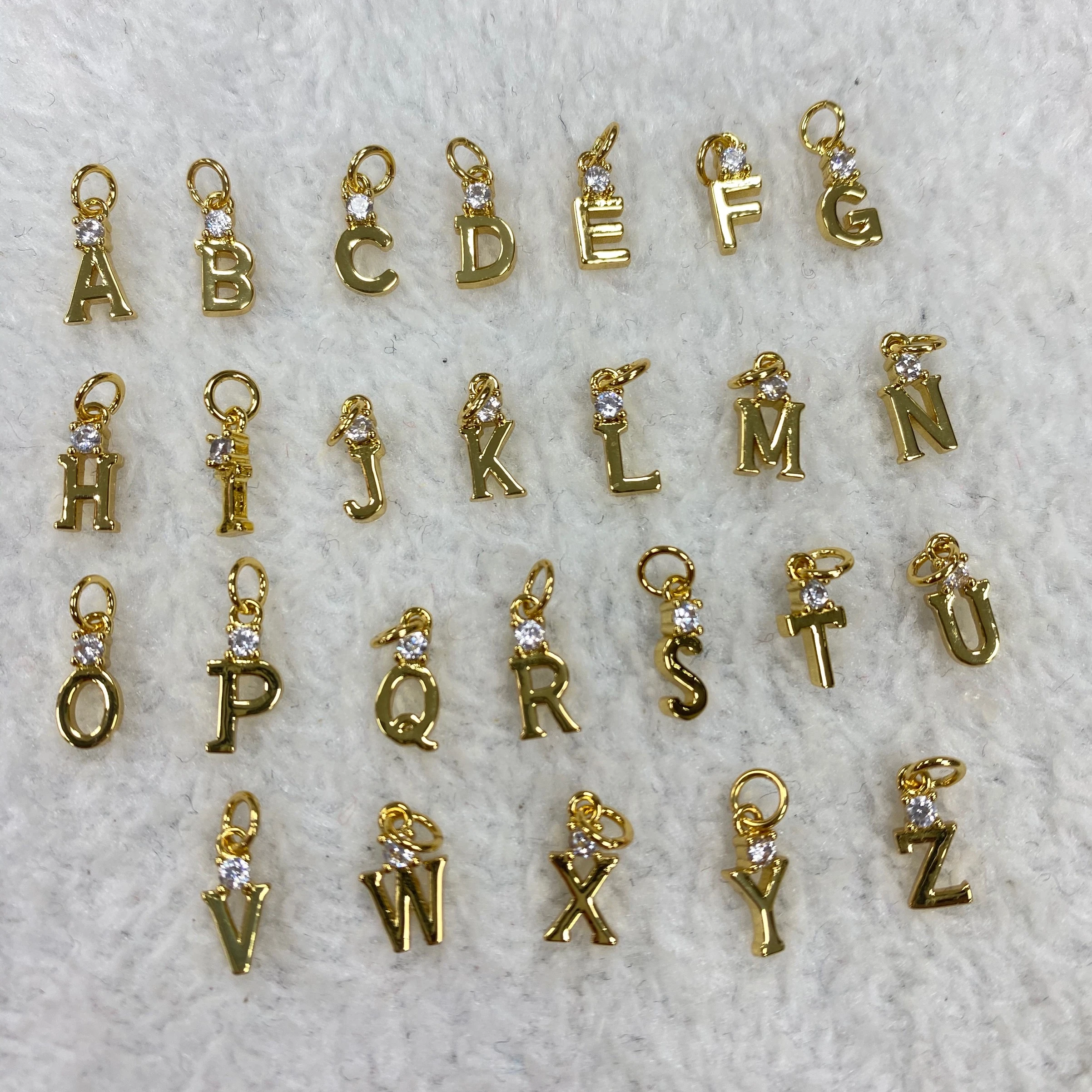 Gold Plating Initial Letter Charm For 