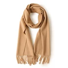 Pure Scarf Winter Unisex Men Women Warm Solid Pure 100% Wool Scarf