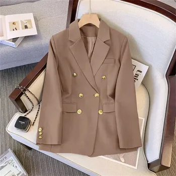 LE2374 Dopamine Solid Colour Office Women'S Suit Jacket Autumn Gold Buttons loose Casual Suit Celebrity Blouse Suit Coat