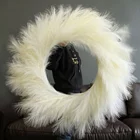 RTS Fluffy And Easy Hanging Artificial Circular Pampas Grass Wreath For Wedding Boho Style Home Decoration