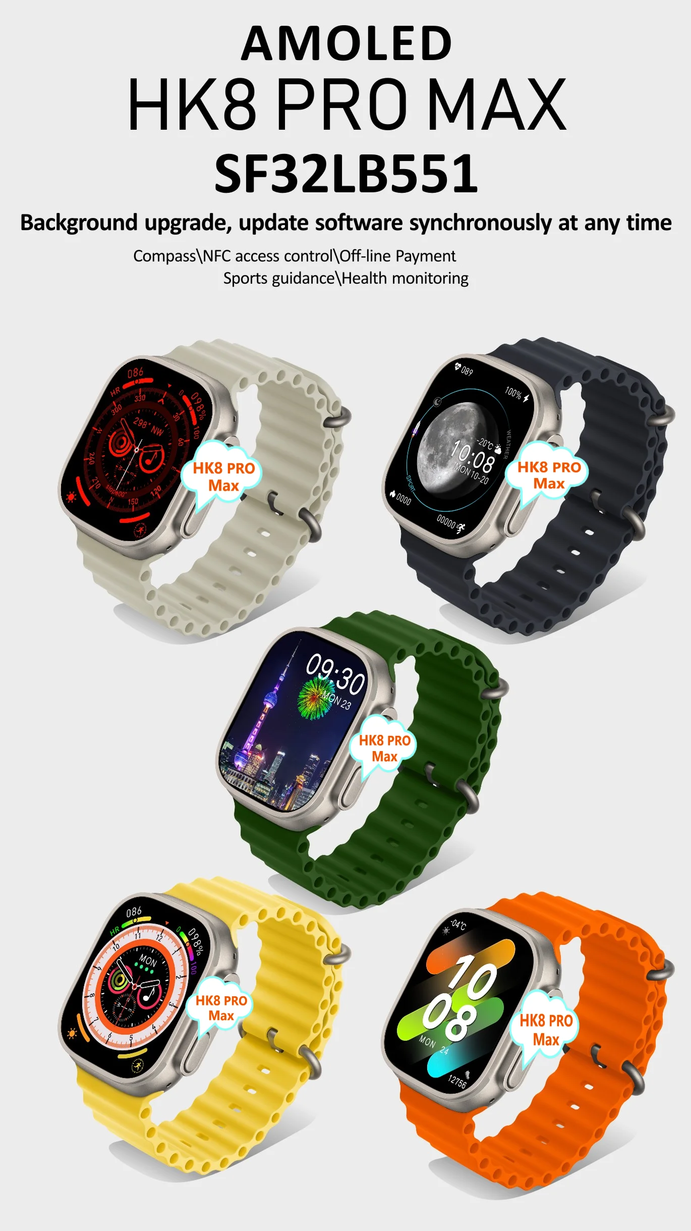 Amoled Screen Hk Pro Max Smart Watch Inch Dual Core Compas Amoled