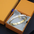 Designer Bracelet Famous Designer Lock Bangle Luxury Branded Logo Charms Bracelet For Women