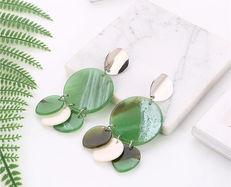2021 Newest Summer Collection Bright Acrylic Dangle Earrings For Women