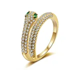 Cz Ring Fashion Hip Hop Unique Animal Jewelry Cz Diamond 18K Gold Snake Wrap Ring Wholesale