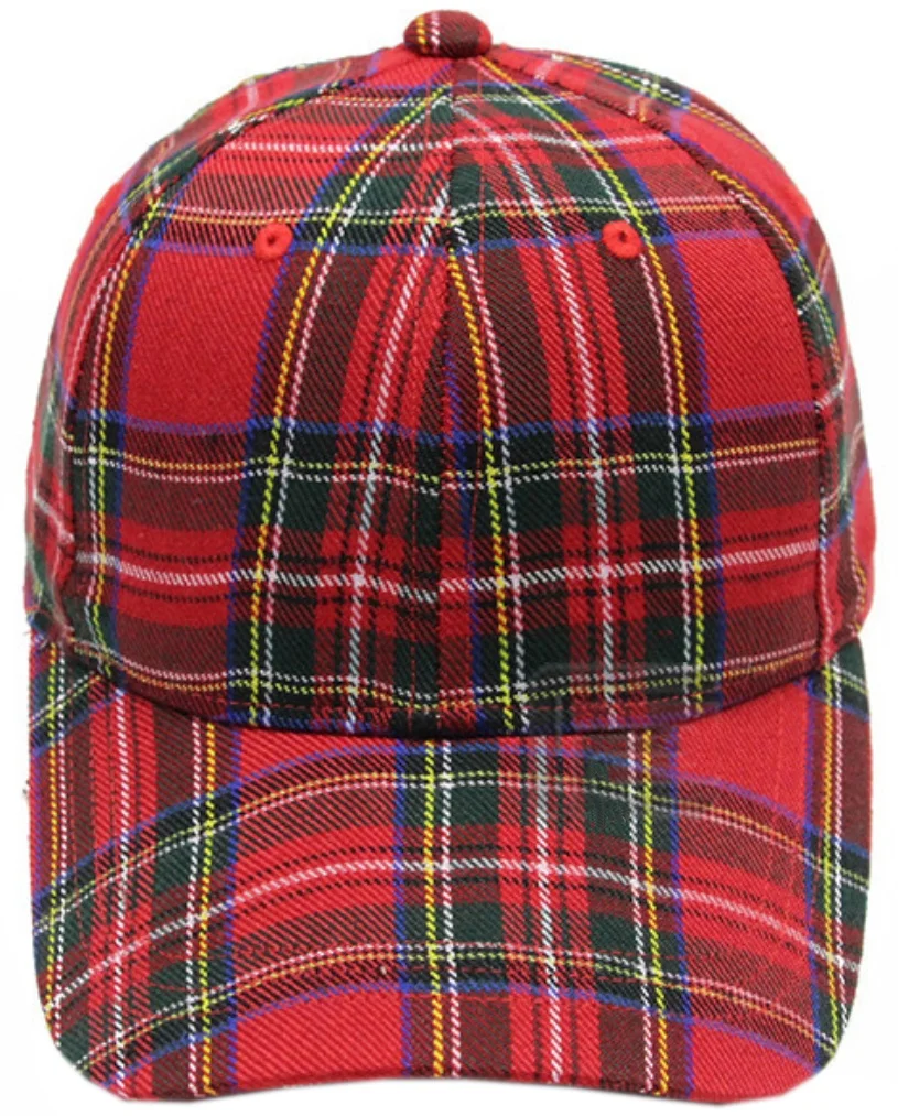 plaid dad hat