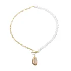 Shell Jewelry 2021 New Bohemian Natural Pearl Shell Necklace Delicate Women's Jewelry Shell Pendant Necklace