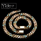 Necklace Diamond Chain Cuban Jewelry Hip Hop Mens Iced Out Necklace Bling Gold Enamel Diamond Cuban Link Chain