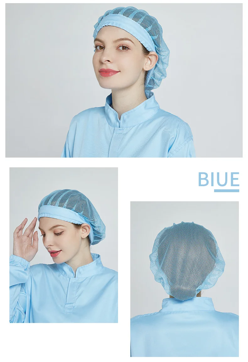 KL-3006 Polyester Mesh Hat with Adjustable Rope for Food Factory and Workshop - Dust Proof Mesh Style Cap