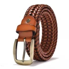 Leather Belts Men Braided Belt Custom Luxury Black Brown Genuine Leather Braided Woven Man Knitted Belts