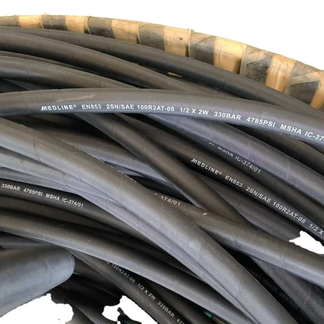 Factory Direct Hydraulic Rubber Hose Two Layer Steel Wire Braided Hydraulic Rubber Hose for Excavator