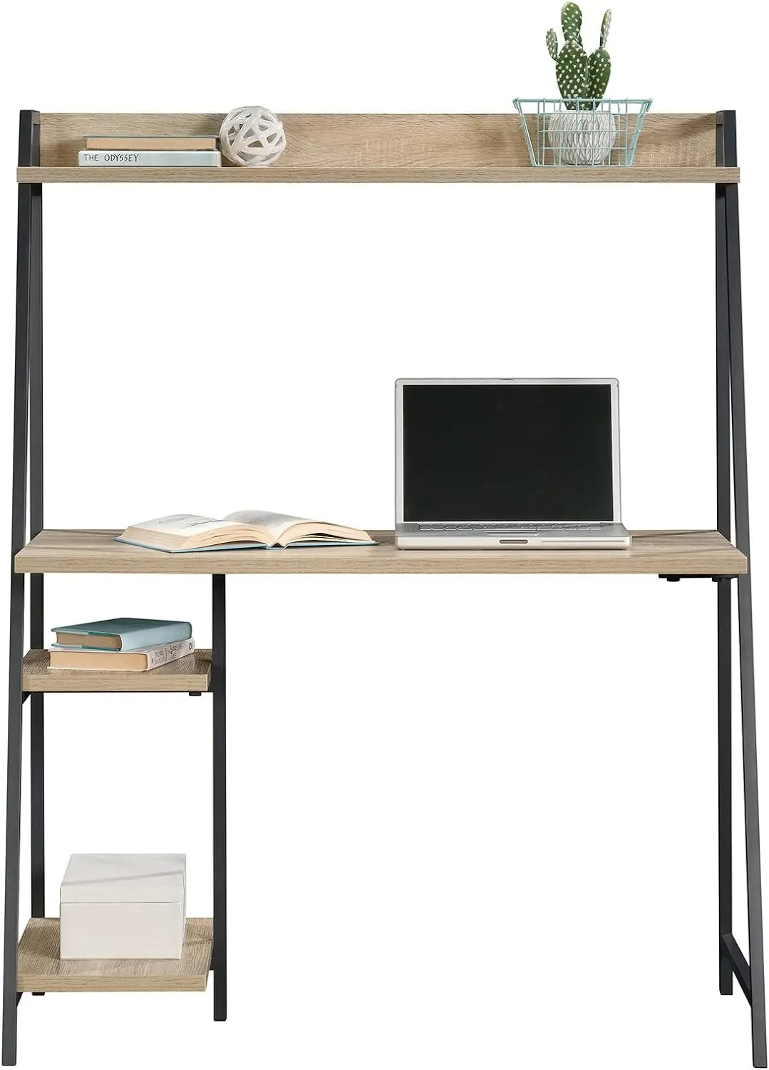 Simple home desk side bookshelf computer desk