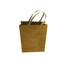 Handle Custom Metal Button Kraft Shopping Clothing Packaging Paper Bag With Flat Handle
