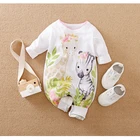 Baby Wholesale Cute Animal Casual Daily Spring Long Sleeve Cotton Pajamas For Newborn Infant Baby