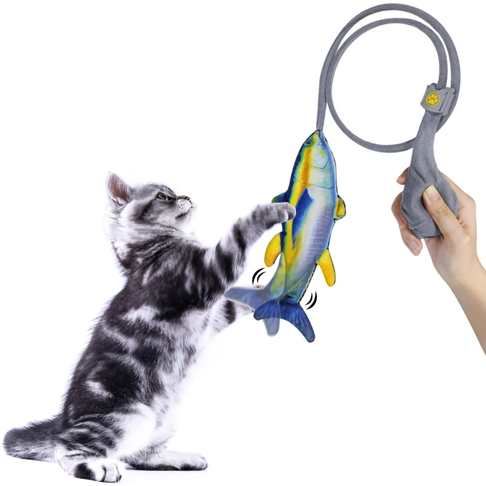 twitching fish cat toy