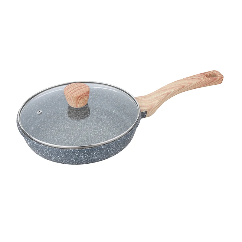 24/28cm Non Stick Die Cast Aluminium Saute Pan Cooking Induction Frypan With Lid 