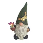 Garden Polyresin Outdoor Garden Decoration With Solar Light Resin Gnome Statues Set Of 2