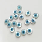 Beads Mother Pearl Turkish Evil Eye Beads Round Flatback Shell Mother Pearl Evil Eye Beads