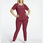 Scrubs Shorts Figs Scrubs Uniform Shorts Sleeves Stretchy Bulk 2 Piece Uniform Nursing Scrubs Uniforms Sets Wrap Bottoms