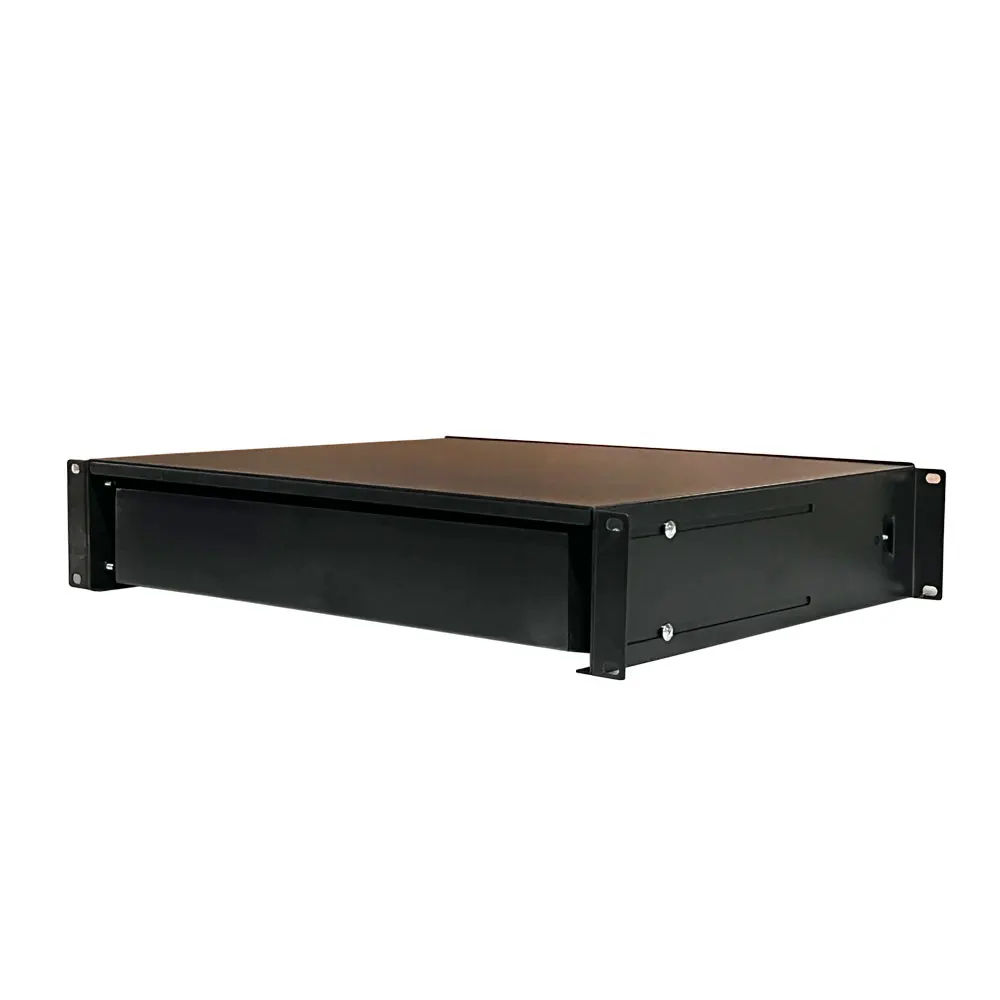 Design personalizado 19 polegadas 1U 2U 3U 4U Sliding Cabinet Drawer com fechadura para rack padrão Instalação de aço Metal Drawer 2