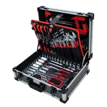 TOMAC 283 pcs hot sale customized Professional Universal multi hand tools set with Alu box Delivery From Europe